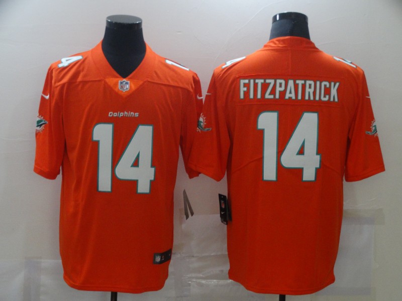 Men Miami Dolphins #14 Fitzpatrick Orange Nike Limited Vapor Untouchable NFL Jerseys->nfl hats->Sports Caps